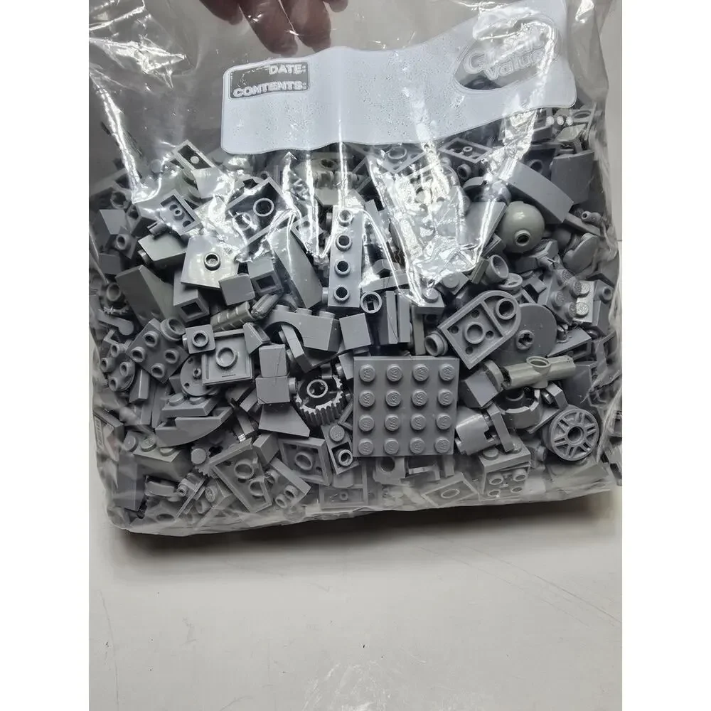 LEGO Bulk lot 2lbs pounds clean LIGHT GRAY MIX bricks blocks pieces #2